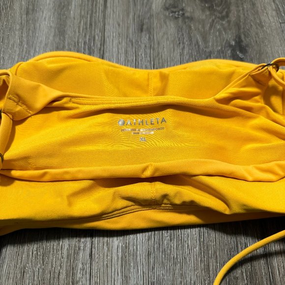 Athleta Yellow Bikini Top Adjustable Straps Removable Pads Womens Size XL - Picture 3 of 7